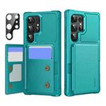 For Samsung Galaxy S24 Ultra 5G ENKAY Hat-Prince Card Slot Wallet TPU Back Leather Phone Case with Lens Film(Cyan)