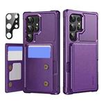 For Samsung Galaxy S24 Ultra 5G ENKAY Hat-Prince Card Slot Wallet TPU Back Leather Phone Case with Lens Film(Purple)