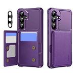 For Samsung Galaxy A35 5G ENKAY Hat-Prince Card Slot Wallet TPU Back Leather Phone Case with Lens Film(Purple)