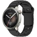 For Amazfit 22mm I-Shaped Silicone Watch Band(Black)