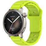 For Amazfit 22mm I-Shaped Silicone Watch Band(Lime Green)