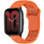 For Amazfit 20mm I-Shaped Silicone Watch Band(Orange)