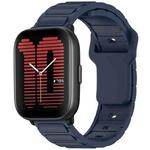 For Amazfit 20mm I-Shaped Silicone Watch Band(Midnight Blue)
