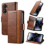 For vivo Y37 CaseNeo Splicing Dual Magnetic Buckle Leather Phone Case(Brown)