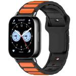 For Xiaomi Watch 22mm Two Color I-Shaped Silicone Watch Band(Black + Orange)