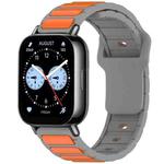 For Xiaomi Watch 22mm Two Color I-Shaped Silicone Watch Band(Gray + Orange)