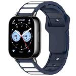 For Xiaomi Watch 22mm Two Color I-Shaped Silicone Watch Band(Midnight Blue + White)