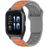 For Garmin Watch 20mm Two Color I-Shaped Silicone Watch Band(Gray + Orange)