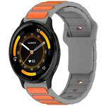 For Garmin Watch 22mm Two Color I-Shaped Silicone Watch Band(Gray + Orange)