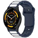 For Garmin Watch 22mm Two Color I-Shaped Silicone Watch Band(Midnight Blue + White)