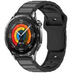 For Huawei Watch 22mm Two Color I-Shaped Silicone Watch Band(Black + Gray)