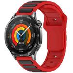 For Huawei Watch 22mm Two Color I-Shaped Silicone Watch Band(Red + Black)