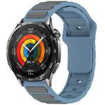 For Huawei Watch 22mm Two Color I-Shaped Silicone Watch Band(Blue + Gray)