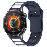 For Huawei Watch 22mm Two Color I-Shaped Silicone Watch Band(Midnight Blue + White)