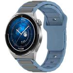 For Huawei Watch 20mm Two Color I-Shaped Silicone Watch Band(Blue + Gray)