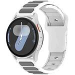 For Samsung Galaxy Watch 20mm Two Color I-Shaped Silicone Watch Band(White + Gray)