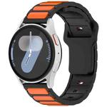 For Samsung Galaxy Watch 20mm Two Color I-Shaped Silicone Watch Band(Black + Orange)