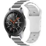 For Samsung Galaxy Watch 22mm Two Color I-Shaped Silicone Watch Band(White + Gray)