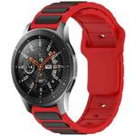 For Samsung Galaxy Watch 22mm Two Color I-Shaped Silicone Watch Band(Red + Black)