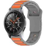 For Samsung Galaxy Watch 22mm Two Color I-Shaped Silicone Watch Band(Gray + Orange)