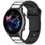 For Amazfit Bip 5 / GTR 4 / GTR 3 Flat Head Dual Color 22mm Quick Release Silicone Watch Band(Black White)