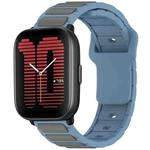 For Amazfit Active / GTR Mini / Bip 3 Flat Head Dual Color 20mm Quick Release Silicone Watch Band(Blue Gray)