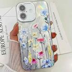 For iPhone 16 Plus Electroplating Flowers Plants Texture TPU Phone Case(Wildflower FL2)