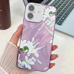 For iPhone 16 Plus Electroplating Flowers Plants Texture TPU Phone Case(Gardenia FL15)