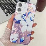 For iPhone 16 Electroplating Flowers Plants Texture TPU Phone Case(Bougainvillea FL8)