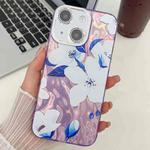 For iPhone 15 Electroplating Flowers Plants Texture TPU Phone Case(Bougainvillea FL8)