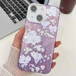 For iPhone 15 Electroplating Flowers Plants Texture TPU Phone Case(Pale Purple FlowerFL11)