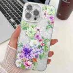 For iPhone 14 Pro Max Electroplating Flowers Plants Texture TPU Phone Case(Colorful Peony FL10)