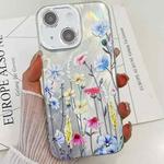 For iPhone 13 Electroplating Flowers Plants Texture TPU Phone Case(Wildflower FL2)