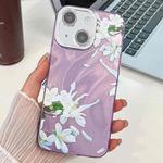 For iPhone 13 Electroplating Flowers Plants Texture TPU Phone Case(Gardenia FL15)