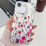 For iPhone 16e Electroplating Flowers Plants Texture TPU Phone Case(Carnation FL7)