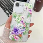 For iPhone 16e Electroplating Flowers Plants Texture TPU Phone Case(Colorful Peony FL10)