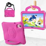For Honor Pad X8 Pro 11.5 2023 Handle Football Shaped EVA Shockproof Tablet Case(Rose Red)