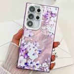 For Samsung Galaxy S25 Ultra 5G Electroplating Flowers Plants Texture TPU Phone Case(Azalea FL4)