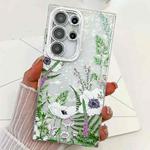 For Samsung Galaxy S25 Ultra 5G Electroplating Flowers Plants Texture TPU Phone Case(Green Plants FL5)