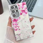 For Samsung Galaxy S25 Ultra 5G Electroplating Flowers Plants Texture TPU Phone Case(Peach Blossom FL18)
