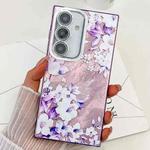 For Samsung Galaxy S24 FE 5G Electroplating Flowers Plants Texture TPU Phone Case(Azalea FL4)