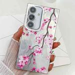For Samsung Galaxy S24 FE 5G Electroplating Flowers Plants Texture TPU Phone Case(Plum Flower FL6)