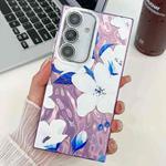 For Samsung Galaxy S24 FE 5G Electroplating Flowers Plants Texture TPU Phone Case(Bougainvillea FL8)