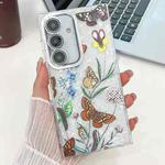 For Samsung Galaxy S24 FE 5G Electroplating Flowers Plants Texture TPU Phone Case(Butterfly Love Flower FL17)