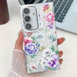 For Samsung Galaxy A15 5G Electroplating Flowers Plants Texture TPU Phone Case(Peony FL14)