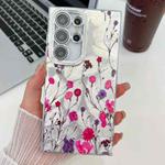 For Samsung Galaxy S24 Ultra 5G Electroplating Flowers Plants Texture TPU Phone Case(Carnation FL7)