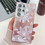 For Samsung Galaxy S24 Ultra 5G Electroplating Flowers Plants Texture TPU Phone Case(Sketch Lily FL9)