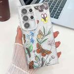 For Samsung Galaxy S24 Ultra 5G Electroplating Flowers Plants Texture TPU Phone Case(Butterfly Love Flower FL17)