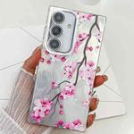 For Samsung Galaxy S24+ 5G Electroplating Flowers Plants Texture TPU Phone Case(Plum Flower FL6)