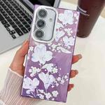 For Samsung Galaxy S24+ 5G Electroplating Flowers Plants Texture TPU Phone Case(Pale Purple Flower FL11)